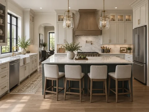 Refined semi-custom kitchen representing Diamond cabinetry