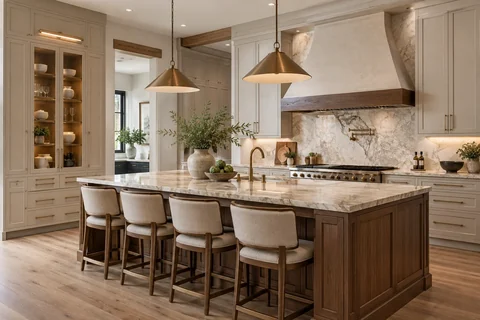 High-end custom kitchen representing OMEGA cabinetry